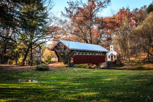 The Red Mill and Covered Bridge